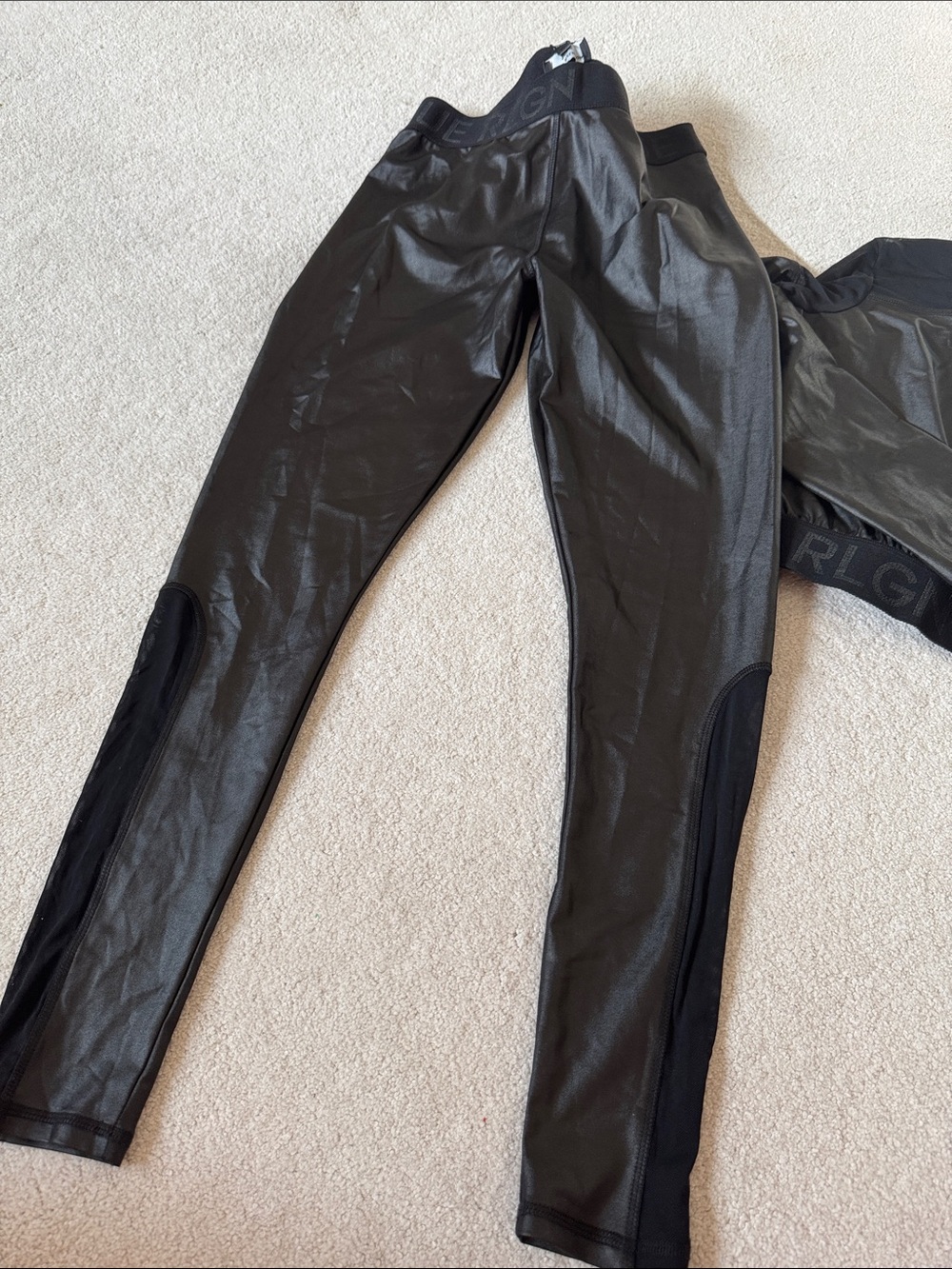 True Religion Black Metallic Active Jacket and Leggings Set - Picture 3 of 4